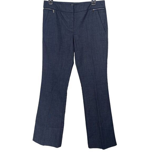 7TH AVENUE NEW YORK CO Suiting Pants Flare Mid Rise Denim Look Blue Womens Sz 4 - Picture 1 of 9